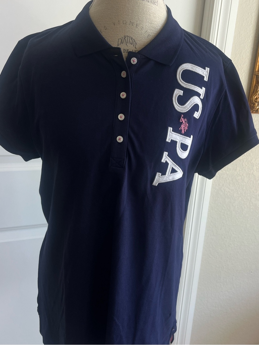 NWT U.S. Polo Association navy polo short sleeve shirt, size XXL
